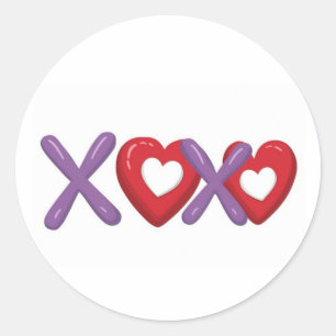 XOXO Print sticker, Valentijnsdag Ronde Sticker