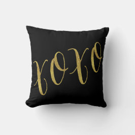 XOXO Quote Faux Gold Foil Glitter Background Kussen