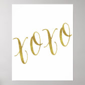 XOXO Quote Faux Gold Glitter Background Sjabloon Poster (Voorkant)