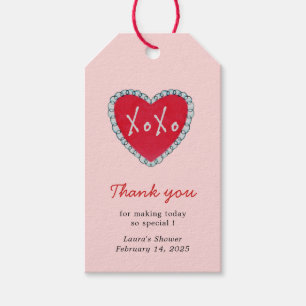 XoXo Red Heart Vrijgezellenfeest dank u Cadeaulabel