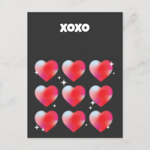 Xoxo romantische rode harten Valentijnsdag Briefkaart