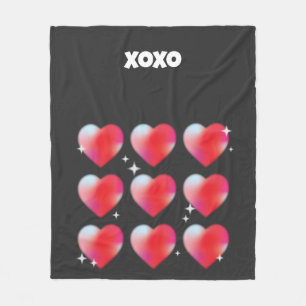 Xoxo romantische rode harten Valentijnsdag Fleece Deken