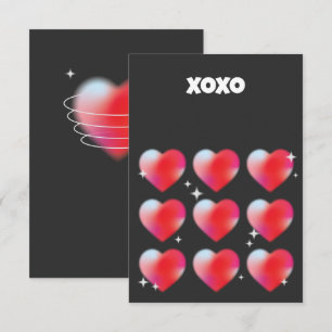 Xoxo romantische rode harten Valentijnsdag RSVP Kaartje