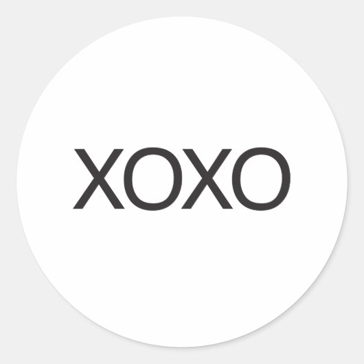 xoxo ronde sticker (Voorkant)
