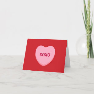 XOXO rood roze conversatie hart Valentijnsdag Kaart