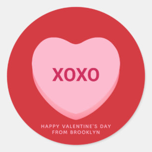 XOXO rood roze conversatie hart Valentijnsdag Ronde Sticker