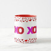 XOXO Rood Roze Folie Schattige Vet Valentijn's Day Mok (Midden)