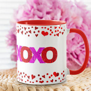 XOXO Rood Roze Folie Schattige Vet Valentijn's Day Mok