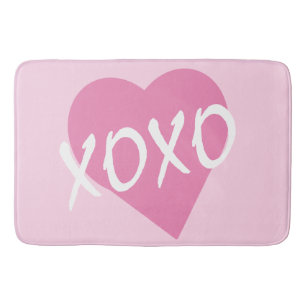 XOXO roze hart knuffels kussen roze Badmat