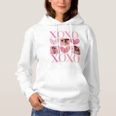 XOXO Roze Harten en Fotocollage Hoodie (Voorkant)