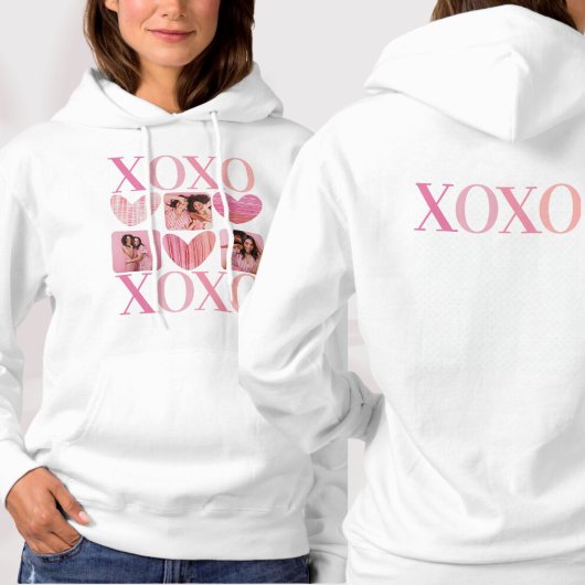 XOXO Roze Harten en Fotocollage Hoodie