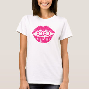 XOXO roze lippen, kus Valentijnsdag lippen T-shirt