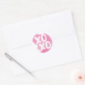 XOXO Roze Waterverf Splash Ronde Sticker (Envelop)