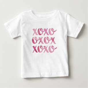 xoxo roze waterverf typografie kinder T-shirt