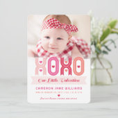 XOXO Saint Valentin Photo Faire-part de naissance  (Debout devant)