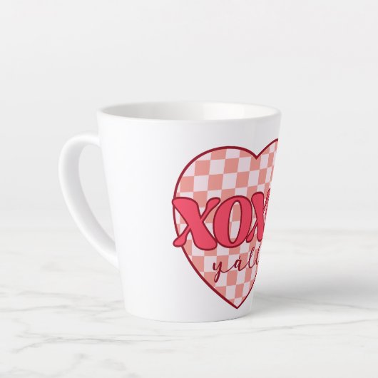 XOXO | Schattige & Liefdevol Roze Hart Latte Mok (Linkerhoek)