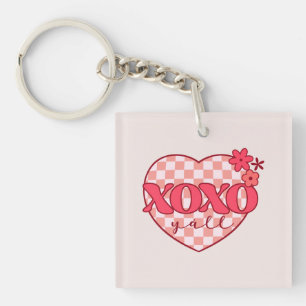 XOXO   Schattige & Liefdevol Roze Hart Sleutelhanger