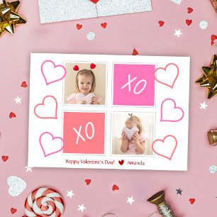 XOXO Schattigee Kinder foto Roze Happy Valentijnsd Feestdagenkaart