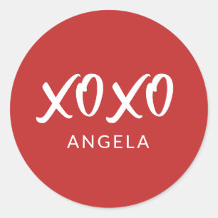 XOXO Script Aangepaste Classic Round Sticker