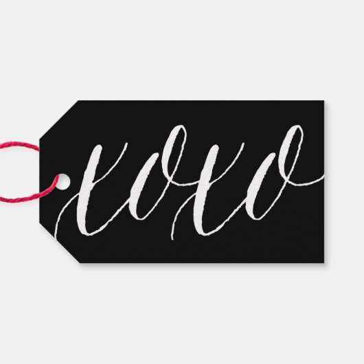 XOXO-script | Modern kalligrafie cadeau Label Cadeaulabel (Achterkant Horizontaal)