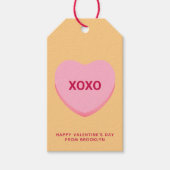 XOXO sinaasappel roze gesprekshart Valentijns Cadeaulabel (Voorkant)