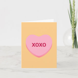XOXO sinaasappel roze gesprekshart Valentijns Notitiekaartje