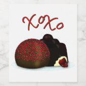 XOXO Valentijn Bonbon en Dark Chocolate Wijn Etiket (Enkel label)