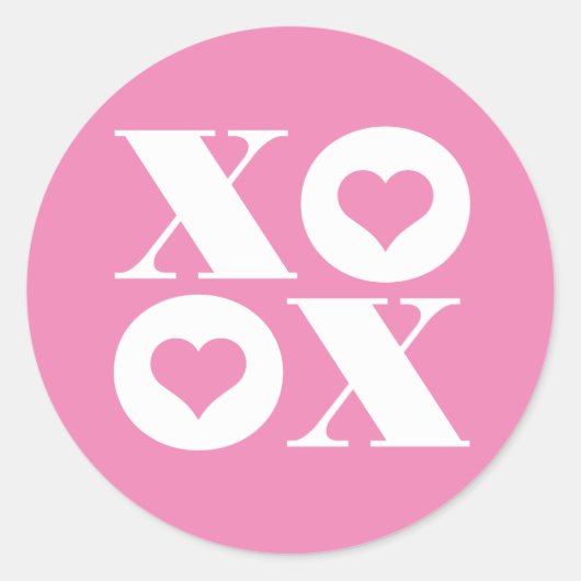 xoxo-valentijn cirkelsticker ronde sticker (Voorkant)