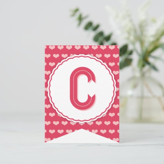 XOXO Valentijn Party Flag Bunting Banner C Feestdagenkaart (Staand voorkant)