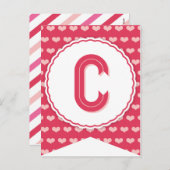 XOXO Valentijn Party Flag Bunting Banner C Feestdagenkaart (Voorkant / Achterkant)