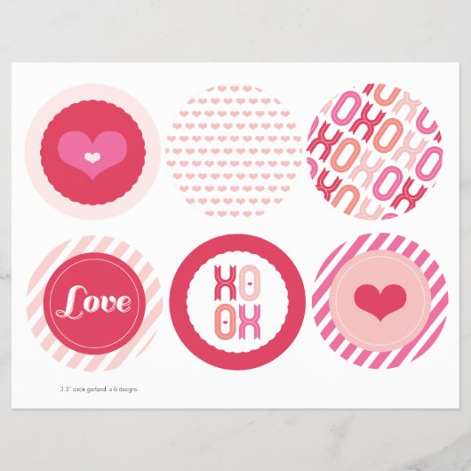 XOXO Valentijn Party Garlands Banner Decor Set Flyer (Voorkant)