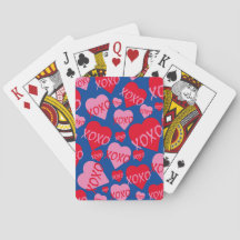 XOXO Valentijn Roze Rood Hartpatroon Blauw