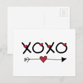 XOXO Valentijns Feestdagenkaart (Voorkant / Achterkant)