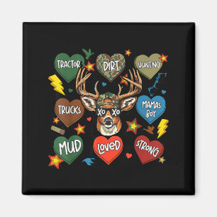 XOXO Valentijnsbok Camo Hert Retro Jagen Jongens Magneet