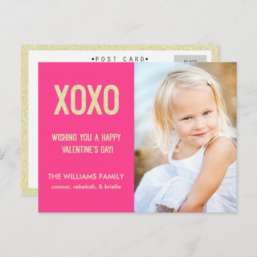 XOXO Valentijnsdag Briefkaart (Voorkant / Achterkant)