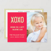 XOXO Valentijnsdag Briefkaart (Voorkant / Achterkant)