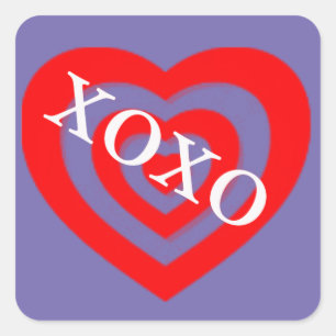 XOXO Valentijnsdag Heart Vierkante Sticker