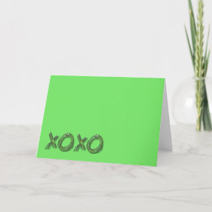 xoxo, Valentijnsdag Kaart Plain groen