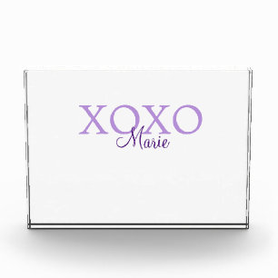 Xoxo Valentijnsdag naam toevoegen paarse pastel mi Fotoblokken