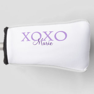 Xoxo Valentijnsdag naam toevoegen paarse pastel mi Golfheadcover