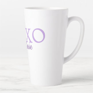 Xoxo Valentijnsdag naam toevoegen paarse pastel mi Latte Mok