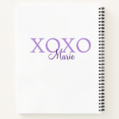 Xoxo Valentijnsdag naam toevoegen paarse pastel mi Notitieboek (Achterkant)
