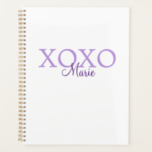 Xoxo Valentijnsdag naam toevoegen paarse pastel mi Planner