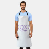 Xoxo Valentijnsdag naam toevoegen paarse pastel mi Schort (Gedragen)
