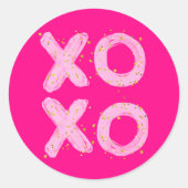XOXO-Valentijnsdag Ronde Sticker (Voorkant)