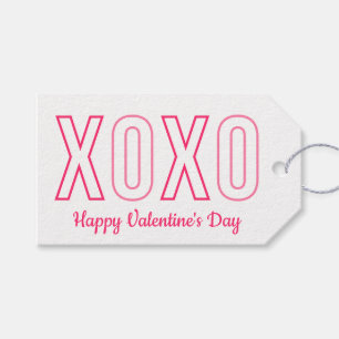 XOXO Valentijnsdag Roze en Witte Gift Labels Cadeaulabel