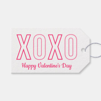 XOXO Valentijnsdag Roze en Witte Gift Labels Cadeaulabel