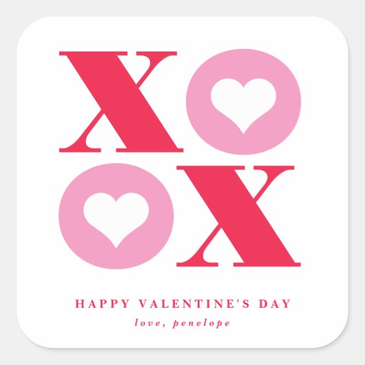 xoxo-Valentijnsdag sticker (Voorkant)