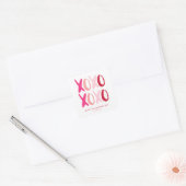 "XOXO"-Valentijnsdag Vierkante Sticker (Envelop)
