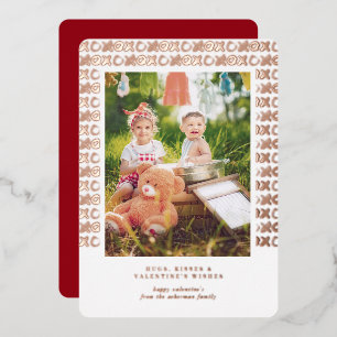 XOXO Valentijnsdag Wenskaart met Foto Folie Feestdagenkaart